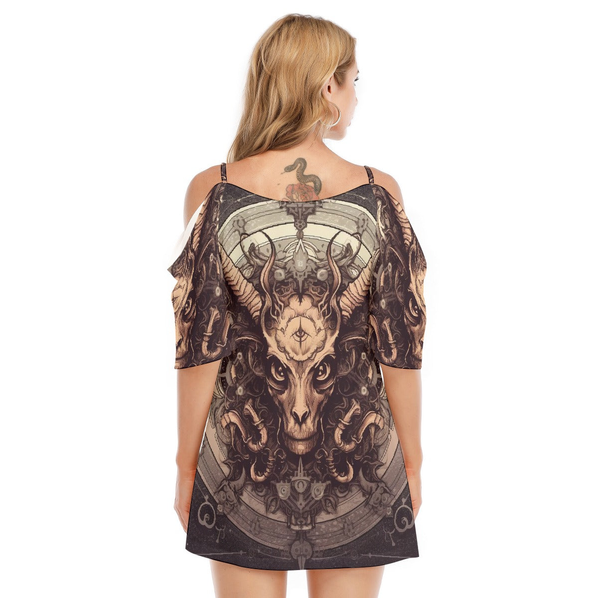 All-Over Print Women's Off-shoulder Cami Dress
