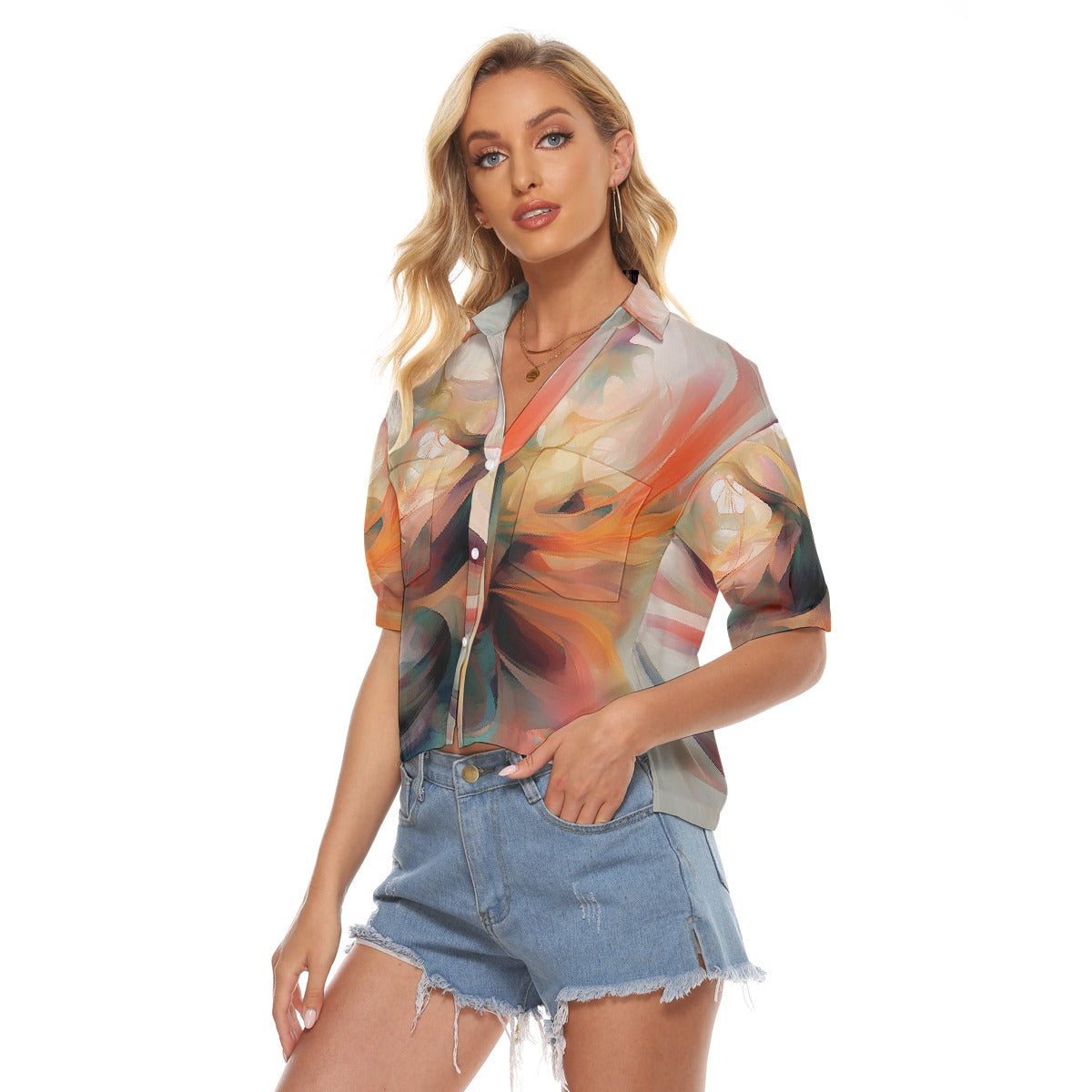 All-Over Print Women's V-neck Shirts