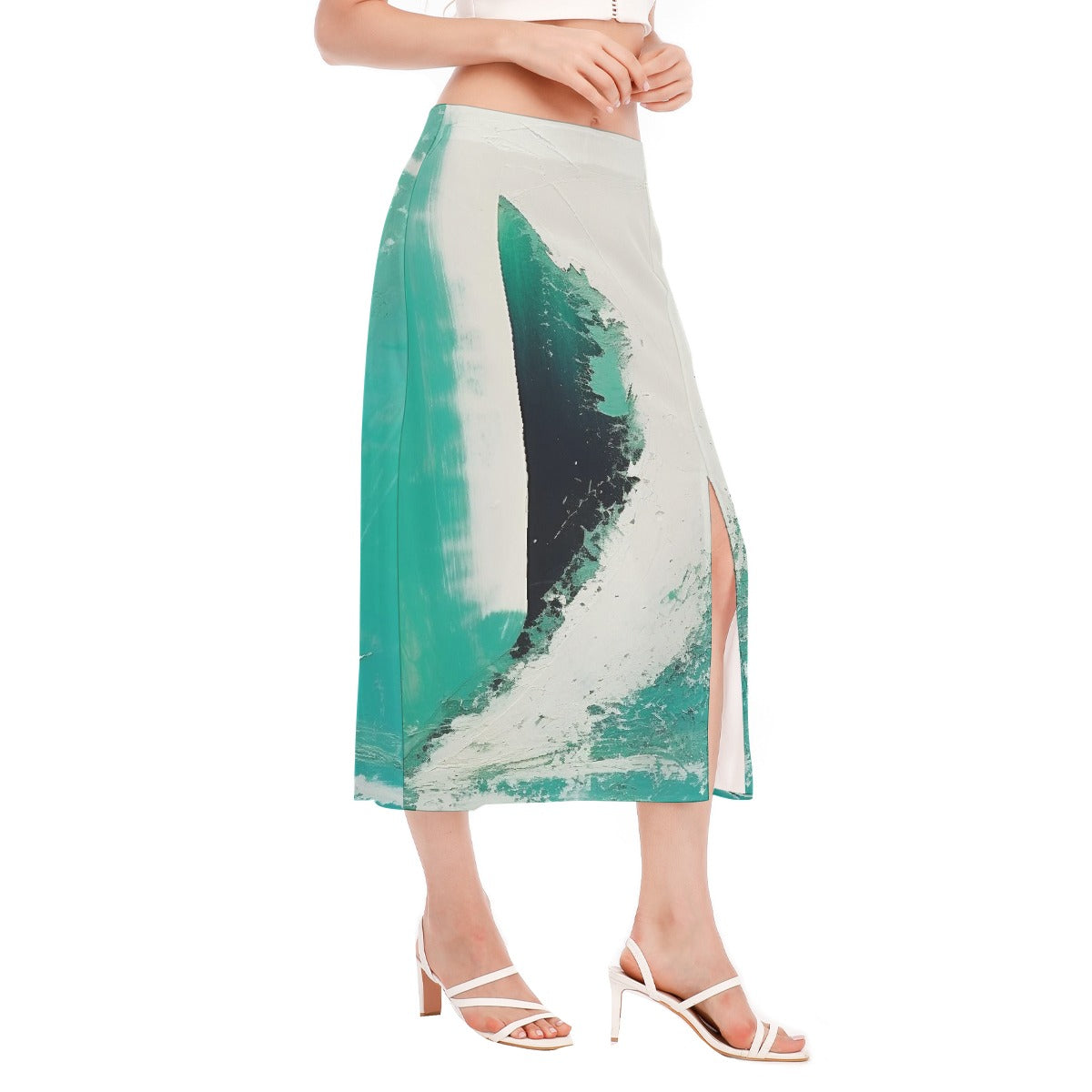 All-Over Print Women's High Slit Long Skirt