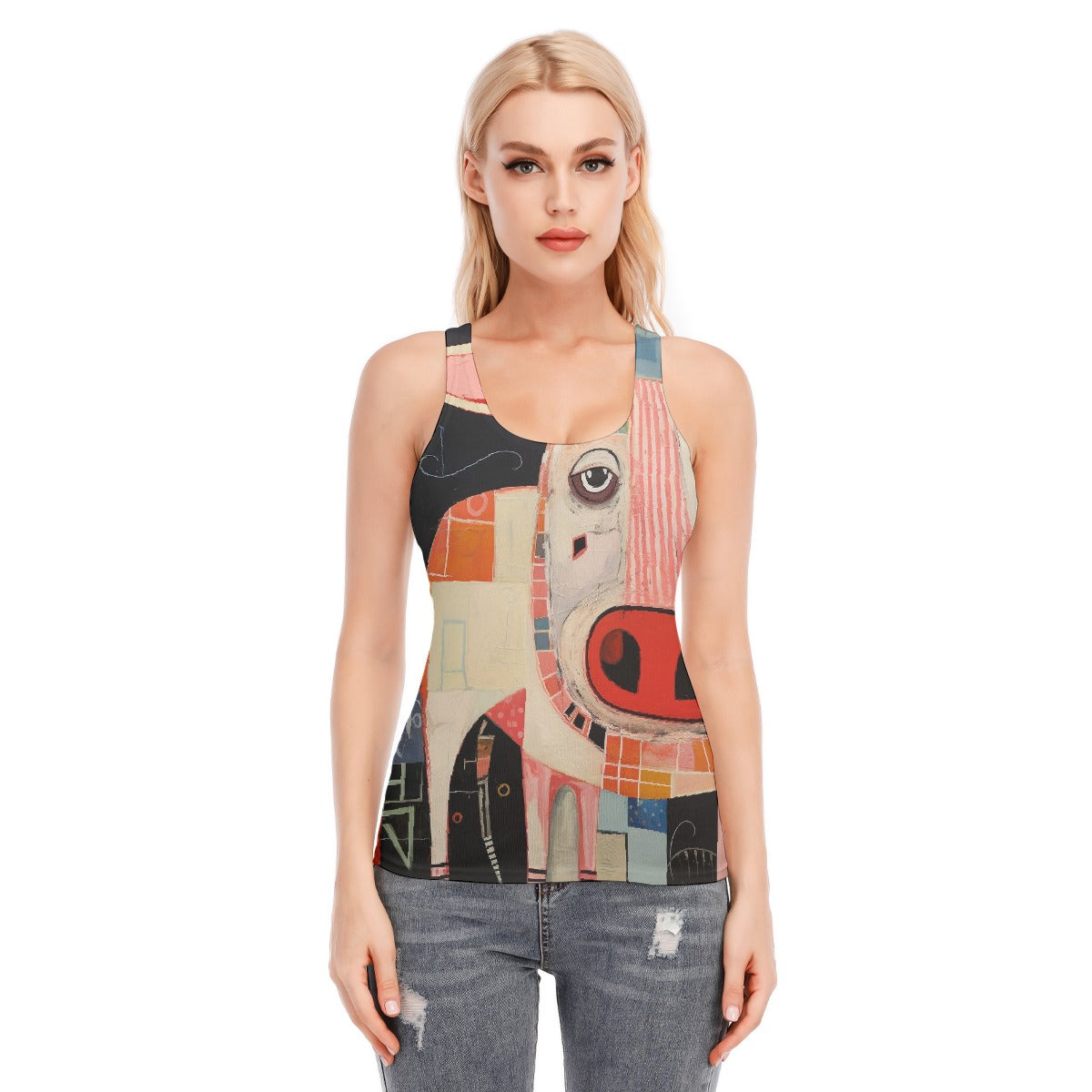 All-Over Print Women's Racer Vest | 190GSM Cotton