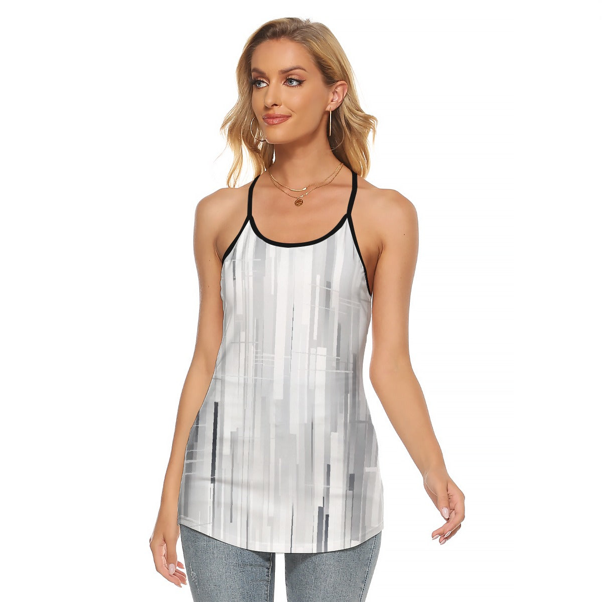 All-Over Print Women's Criss-Cross Open Back Tank Top