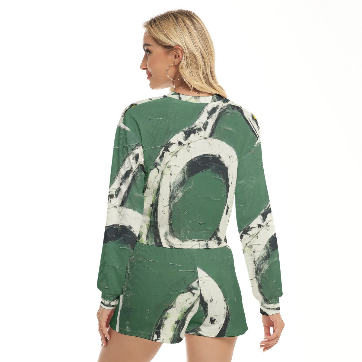 All-Over Print Women's Short Sweatshirt And Pants Suit