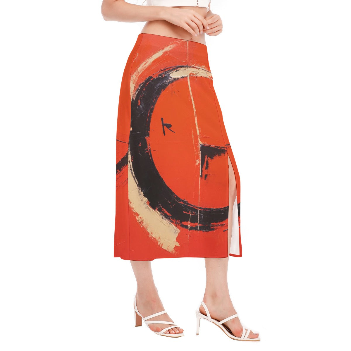 All-Over Print Women's High Slit Long Skirt