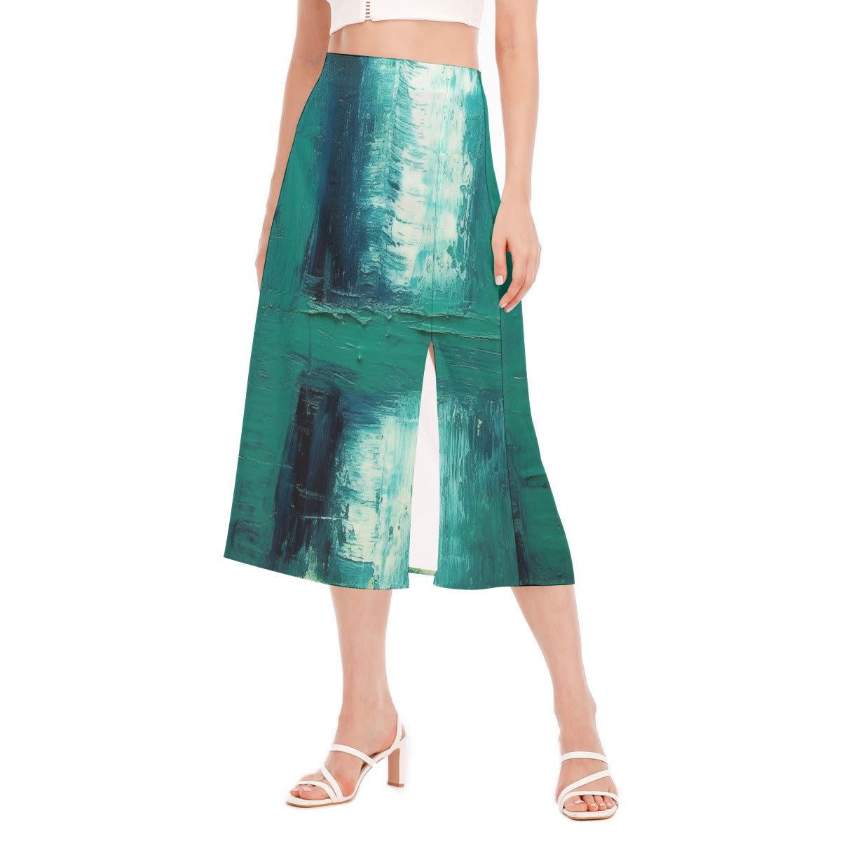 All-Over Print Women's High Slit Long Skirt