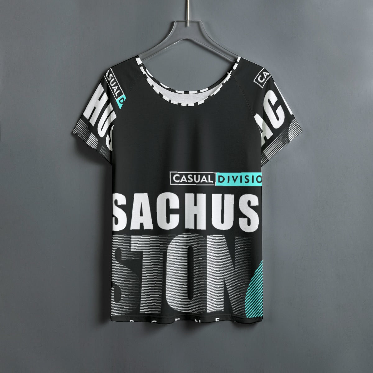 All-Over Print Women's Round Neck T-shirt With Raglan Sleeve