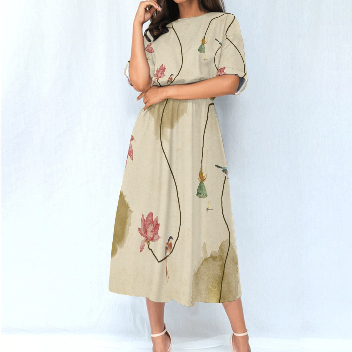 All-Over Print Women's Elastic Waist Dress