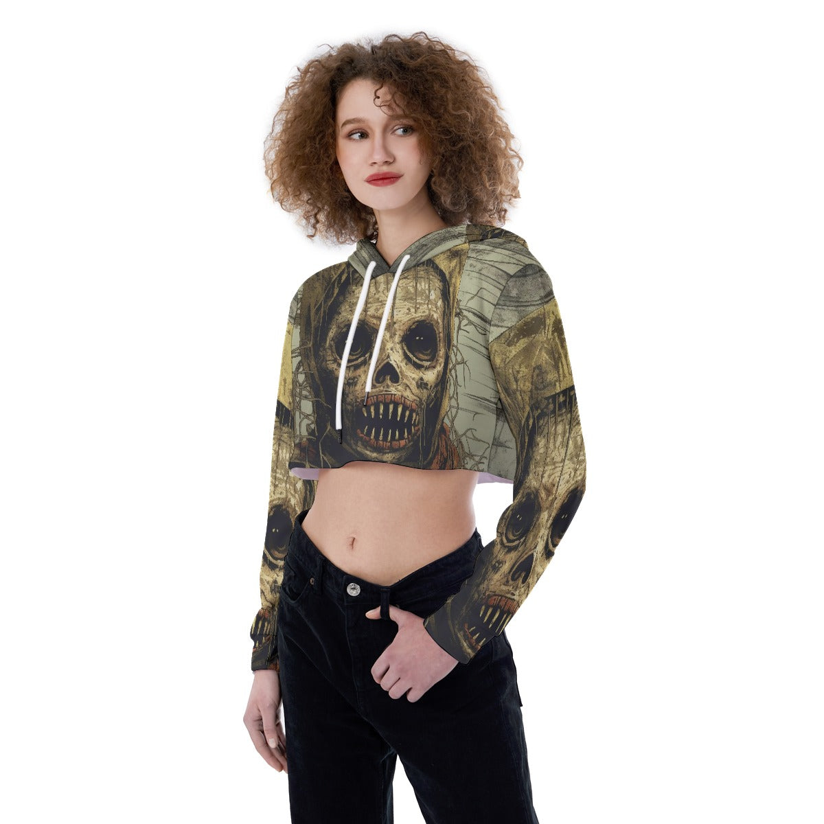All-Over Print Women's Crop Top Hoodie