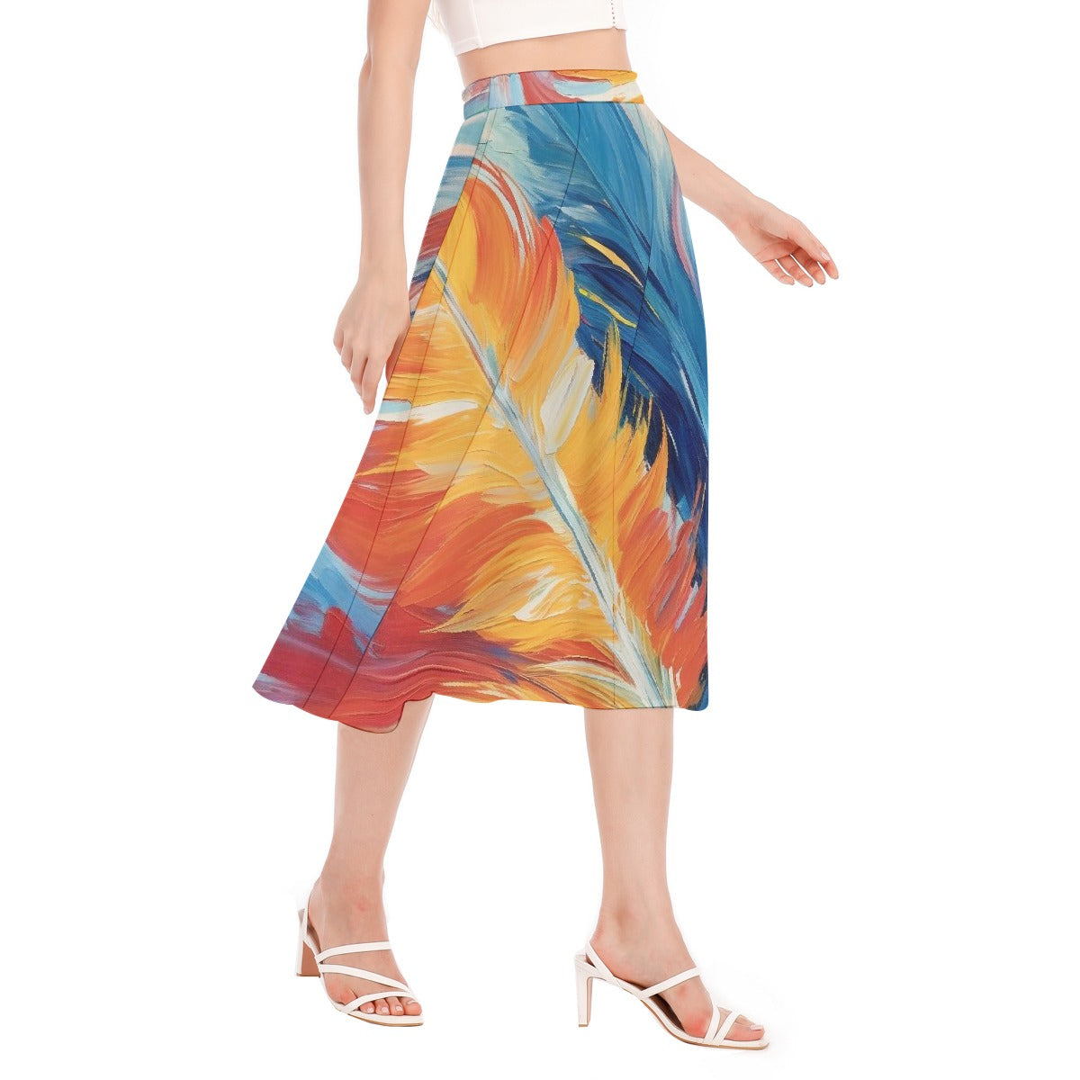 All-Over Print Women's Long Section Chiffon Skirt