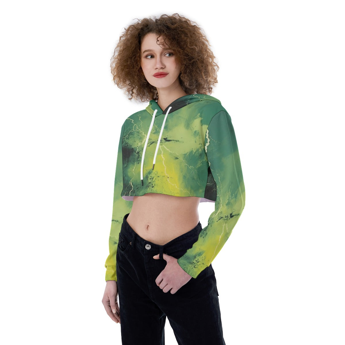 All-Over Print Women's Crop Top Hoodie