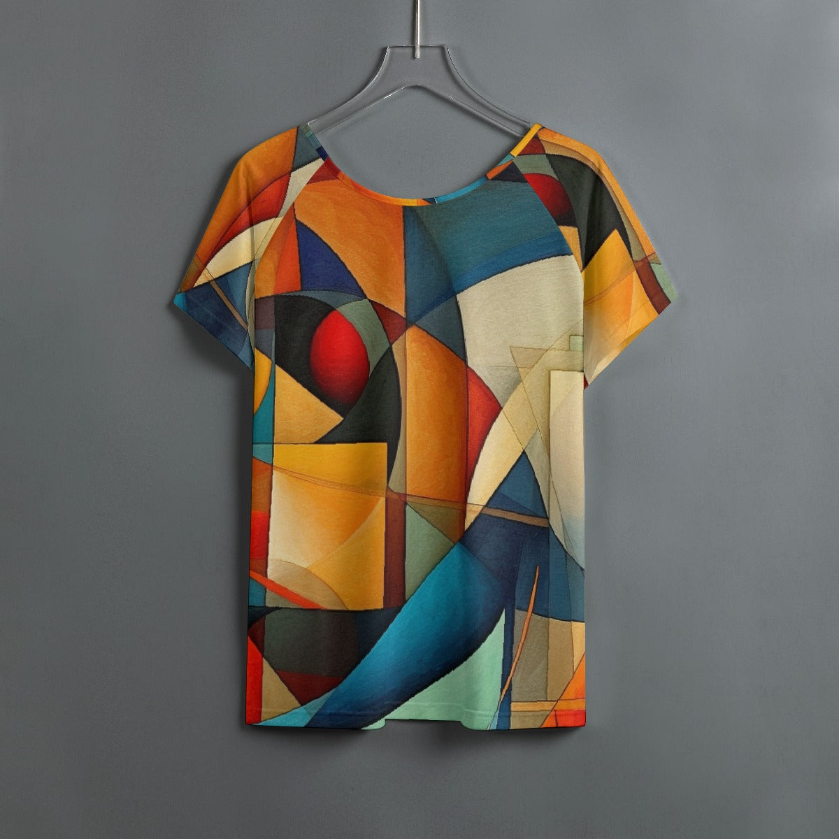 All-Over Print Women's Round Neck T-shirt With Raglan Sleeve