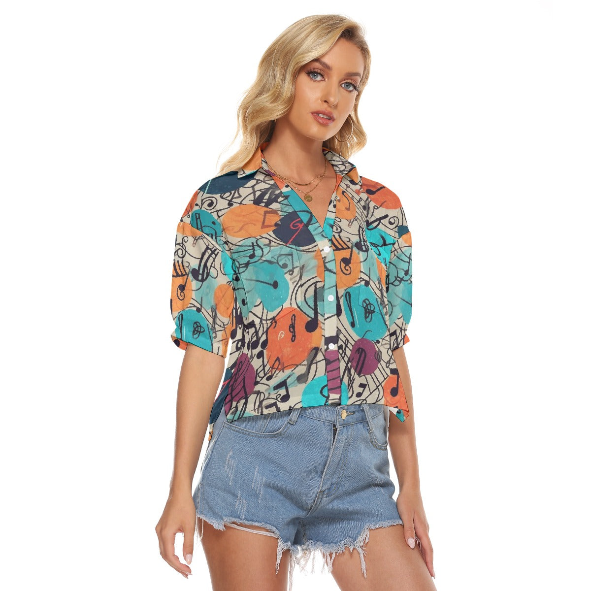All-Over Print Women's V-neck Shirts