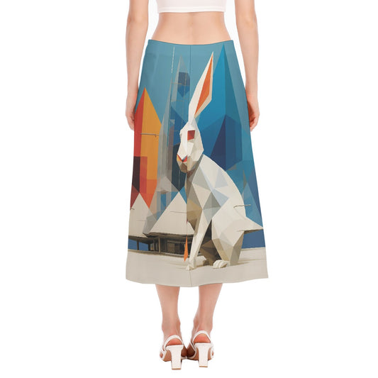 All-Over Print Women's High Slit Long Skirt