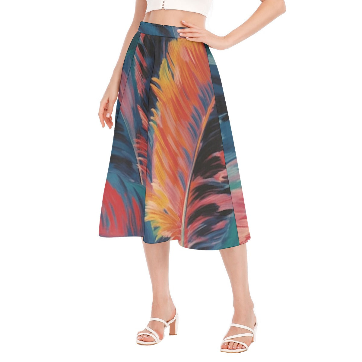 All-Over Print Women's Long Section Chiffon Skirt