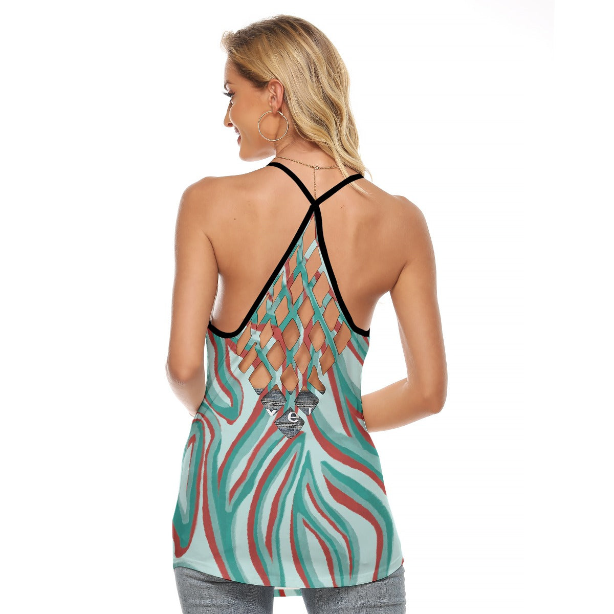 All-Over Print Women's Criss-Cross Open Back Tank Top
