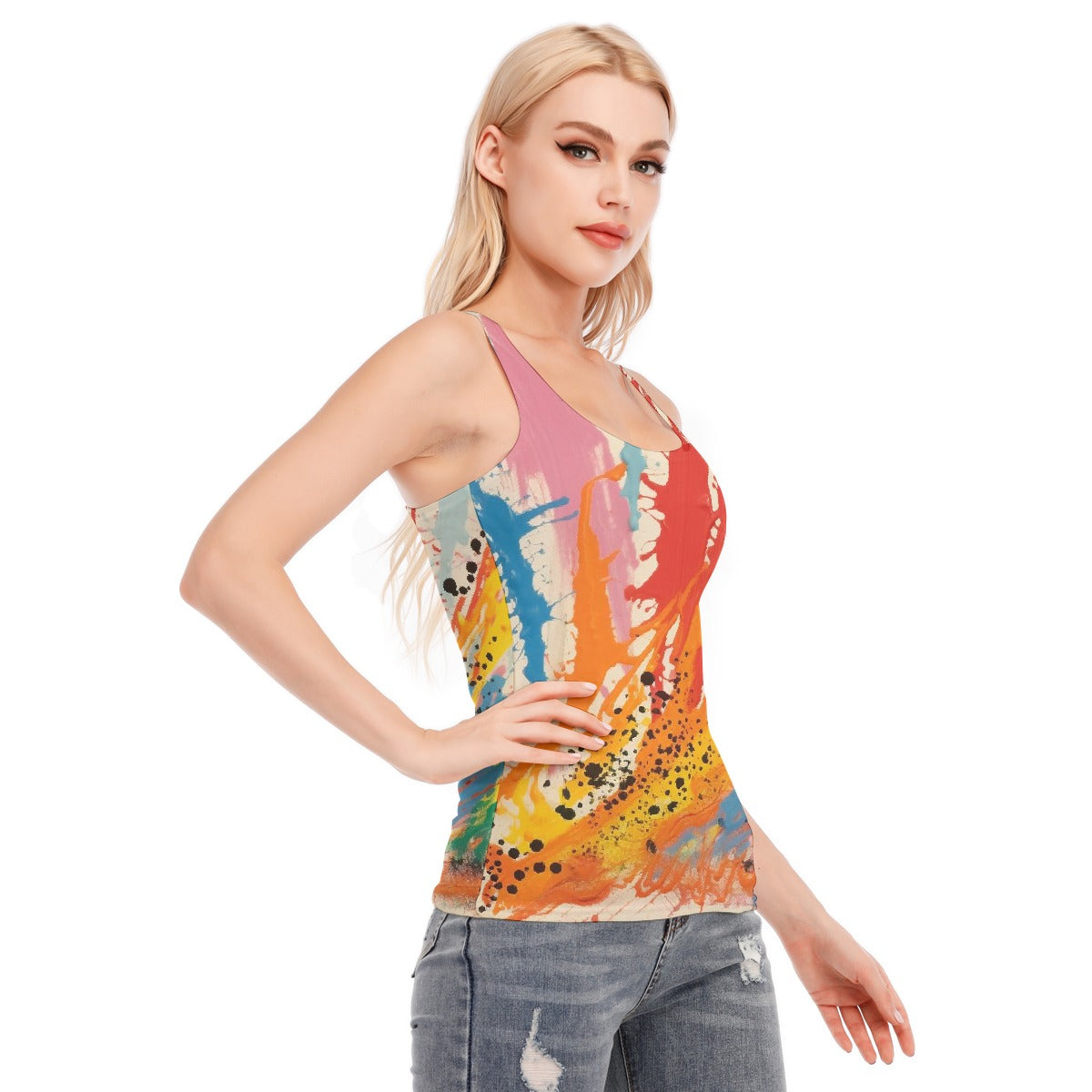 All-Over Print Women's Racer Vest | 190GSM Cotton