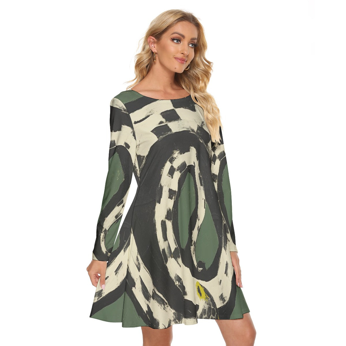 All-Over Print Women's Crew Neck Dress
