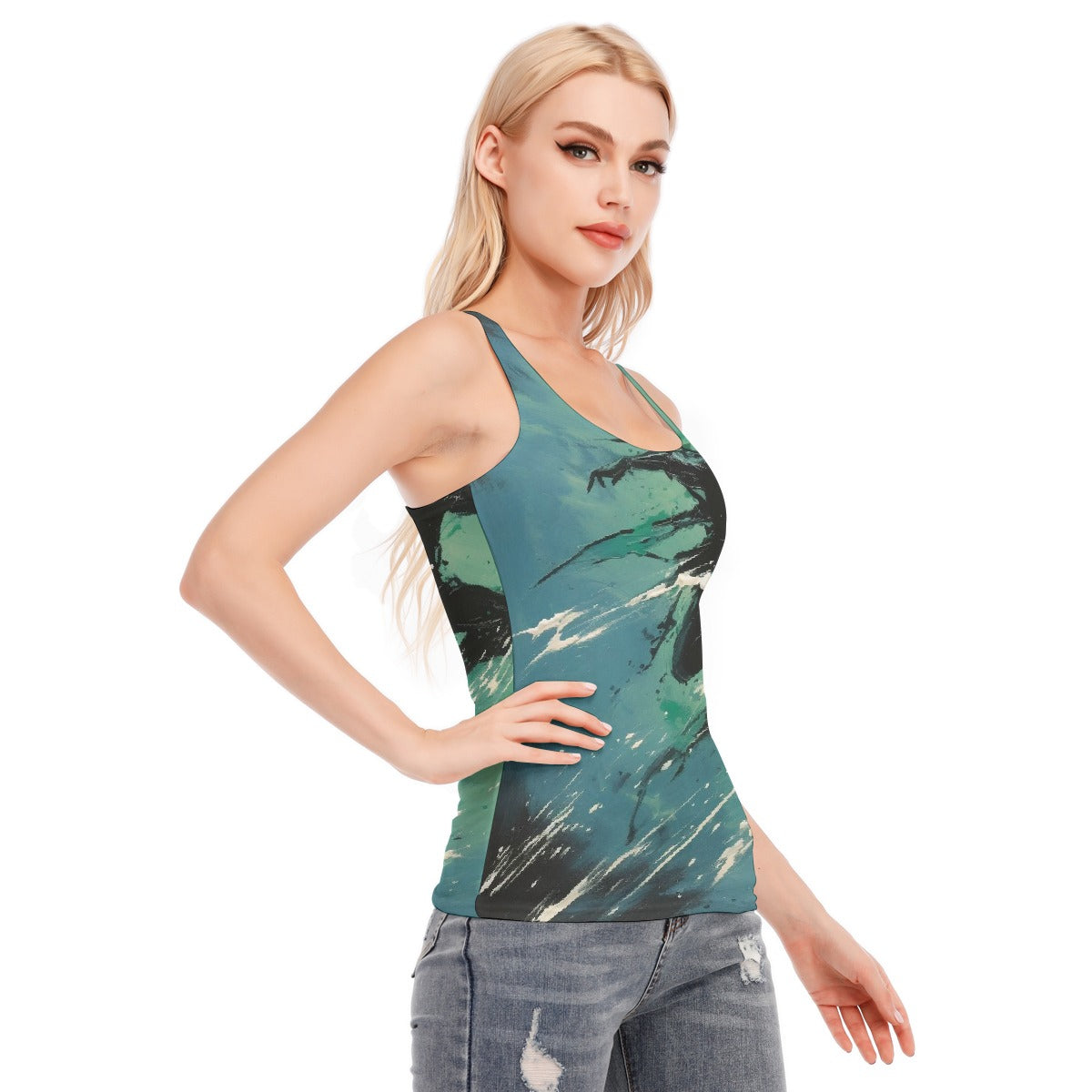 All-Over Print Women's Racer Vest | 190GSM Cotton