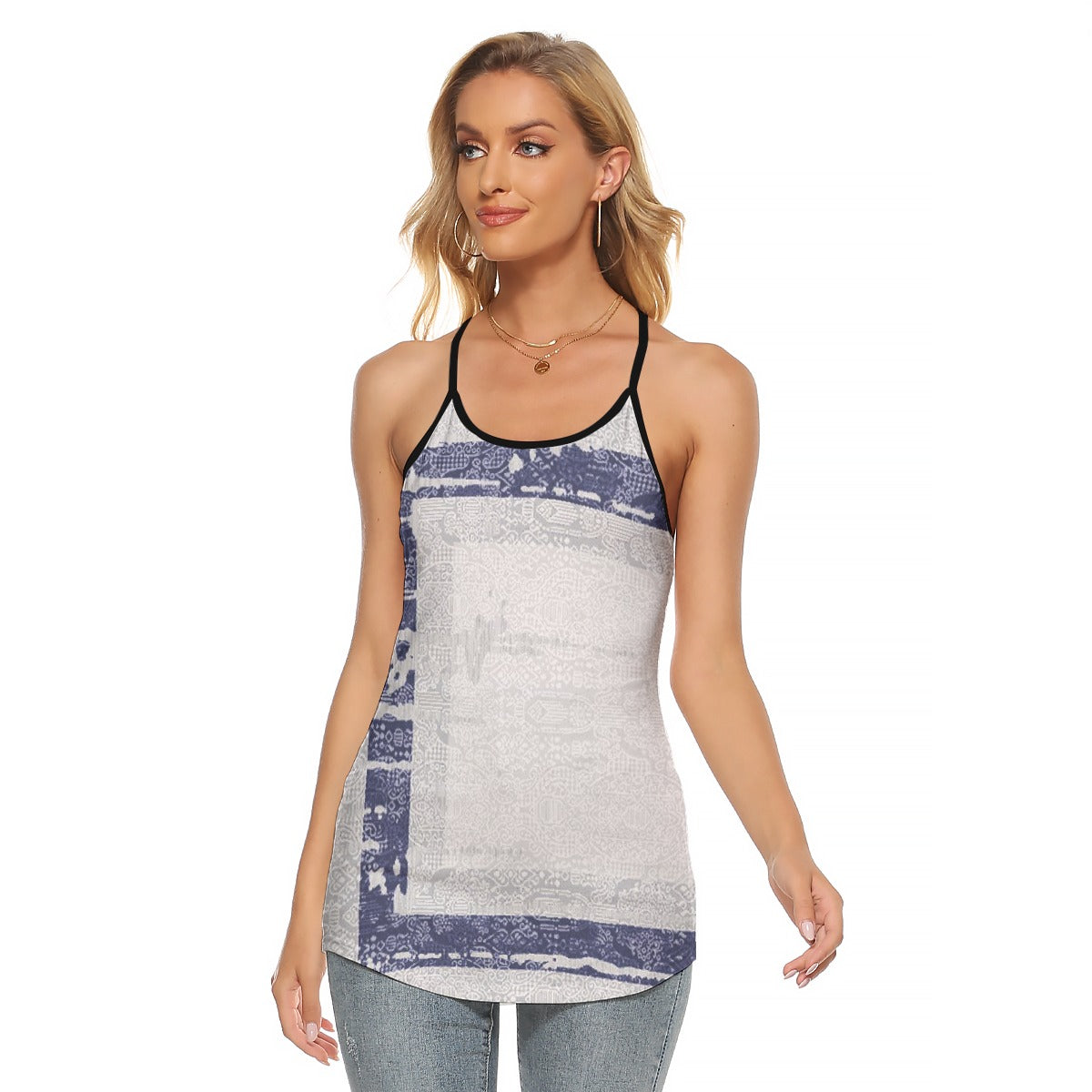 All-Over Print Women's Criss-Cross Open Back Tank Top
