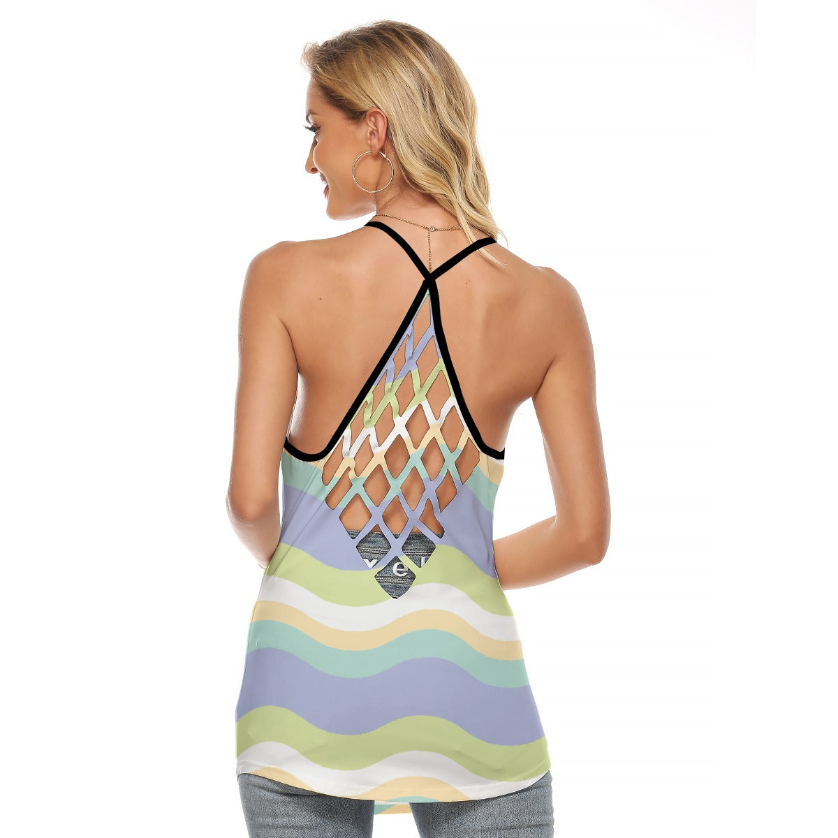 All-Over Print Women's Criss-Cross Open Back Tank Top
