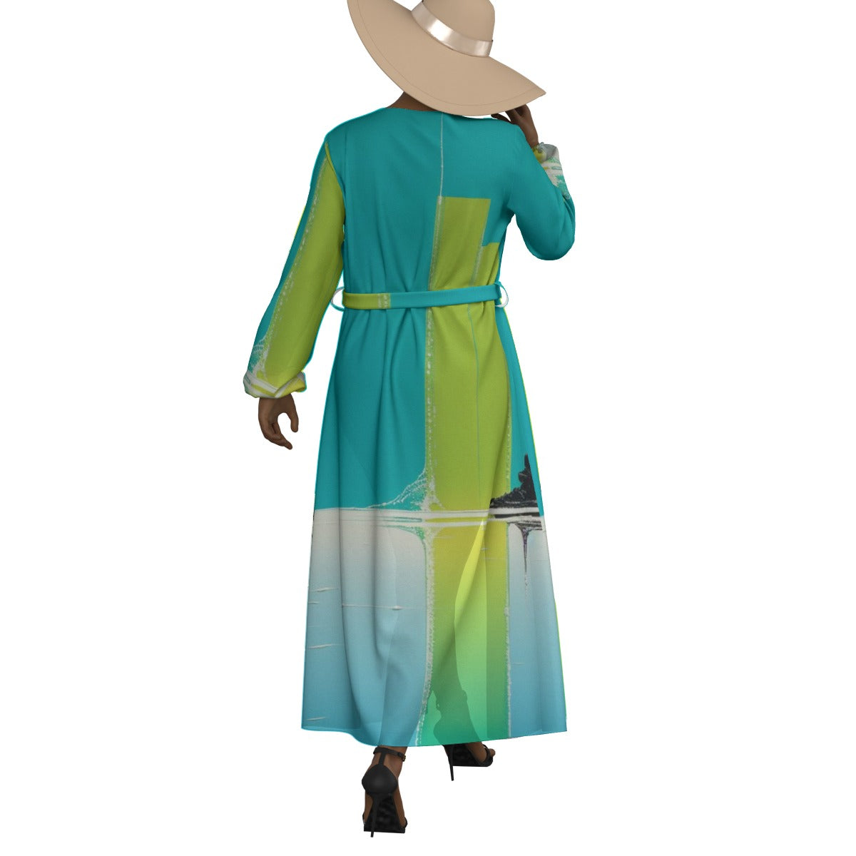 All-Over Print Women's Lace-up Chiffon Robe