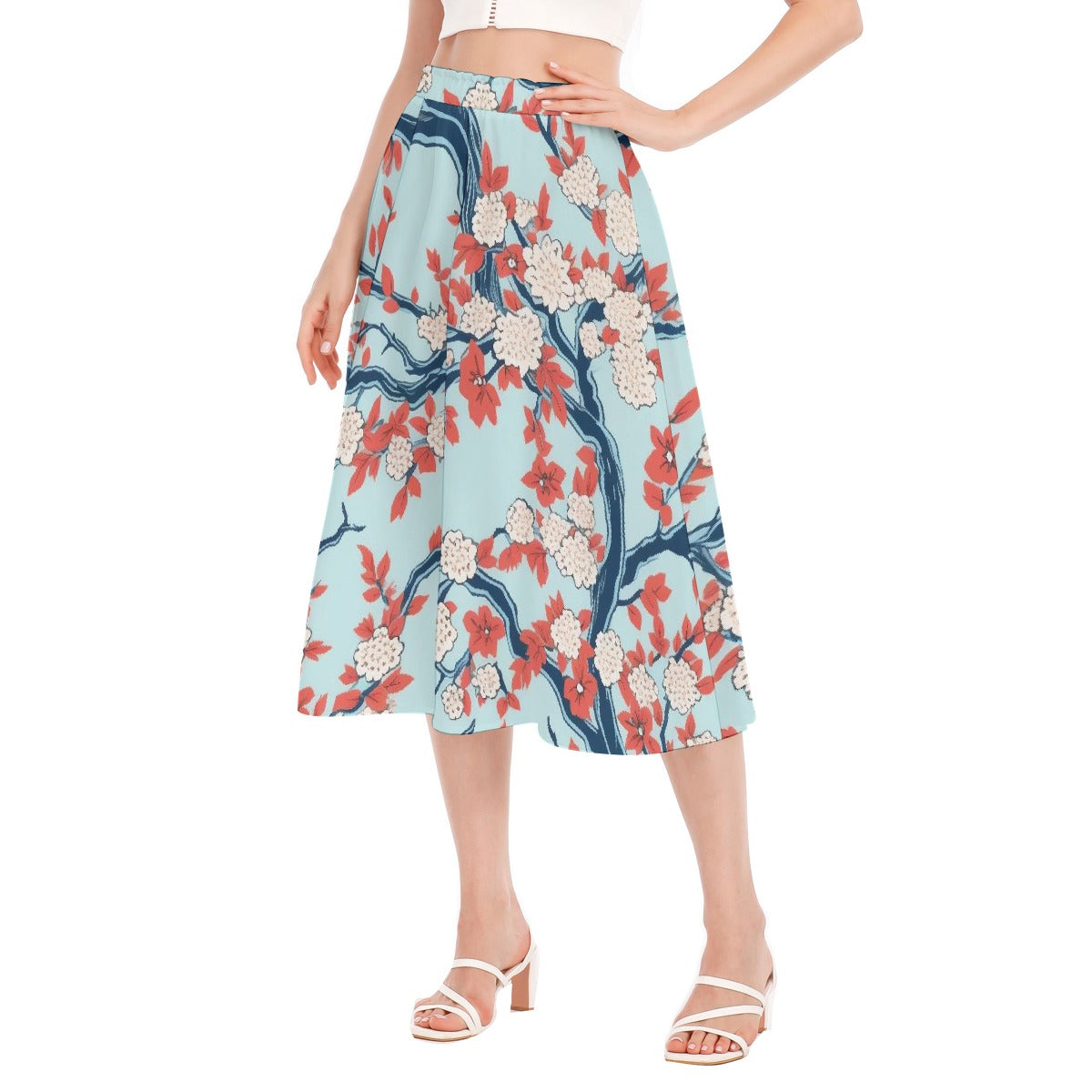 All-Over Print Women's Long Section Chiffon Skirt