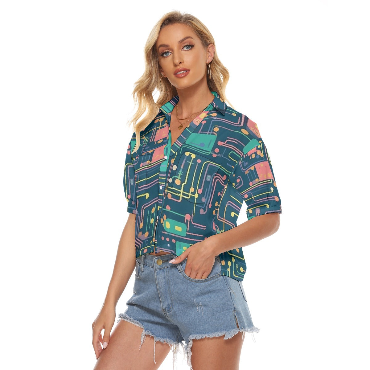All-Over Print Women's V-neck Shirts