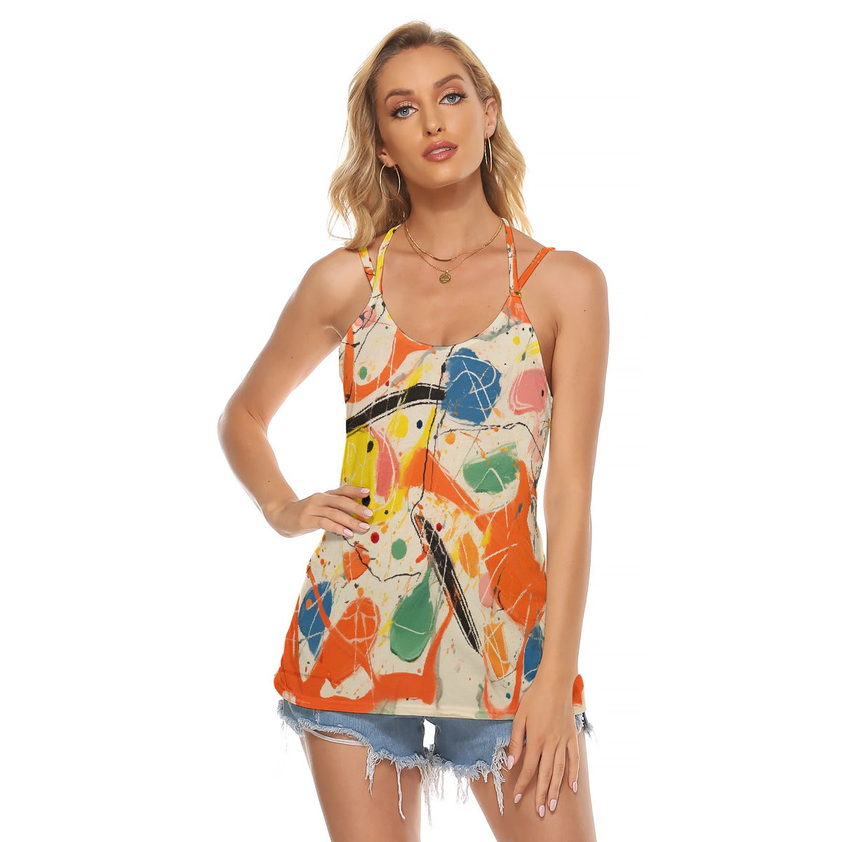 All-Over Print Women's Halter Top With Backless