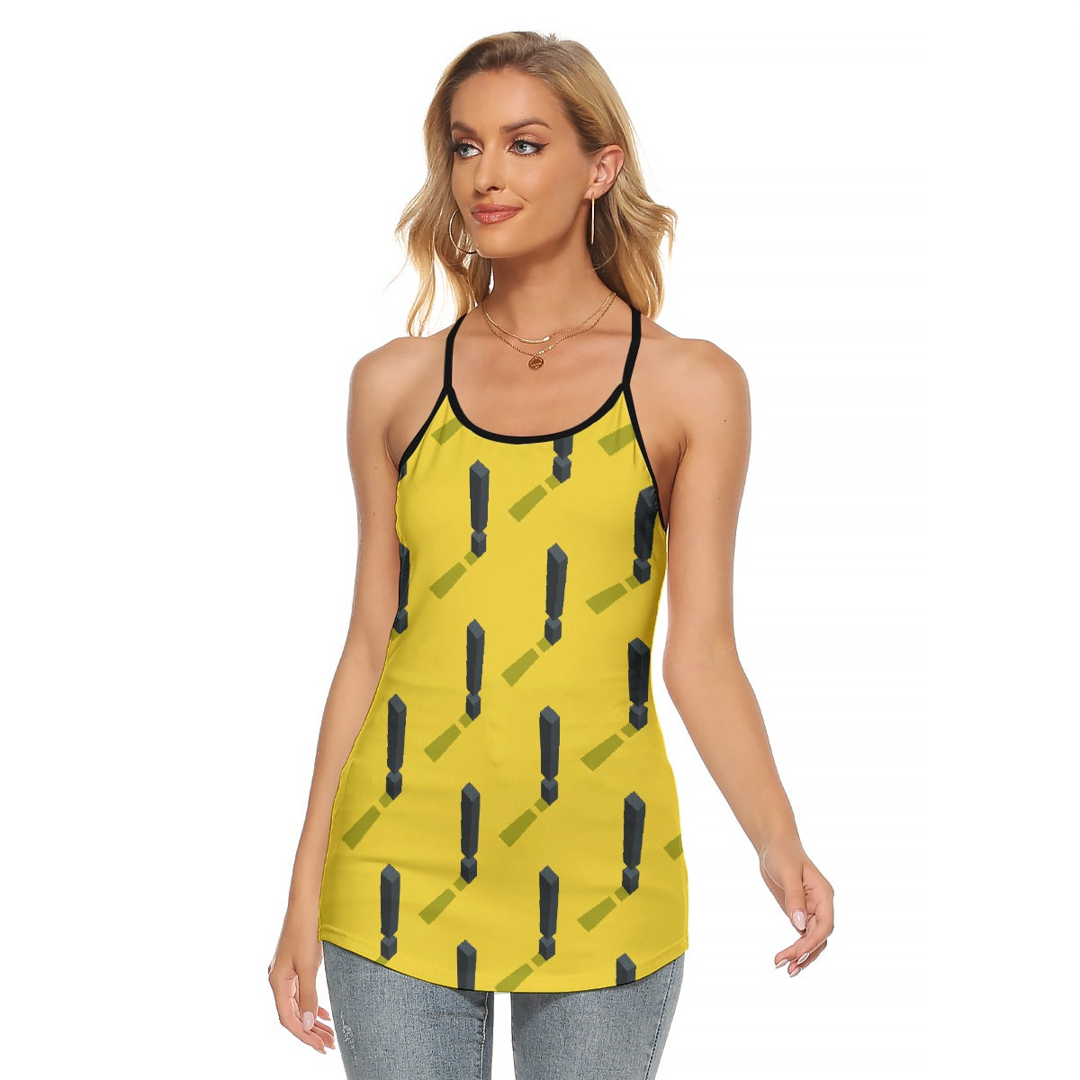 All-Over Print Women's Criss-Cross Open Back Tank Top