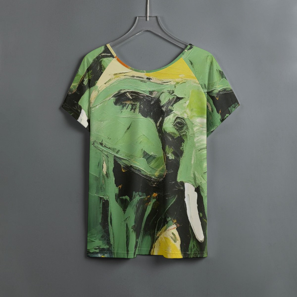 All-Over Print Women's Round Neck T-shirt With Raglan Sleeve