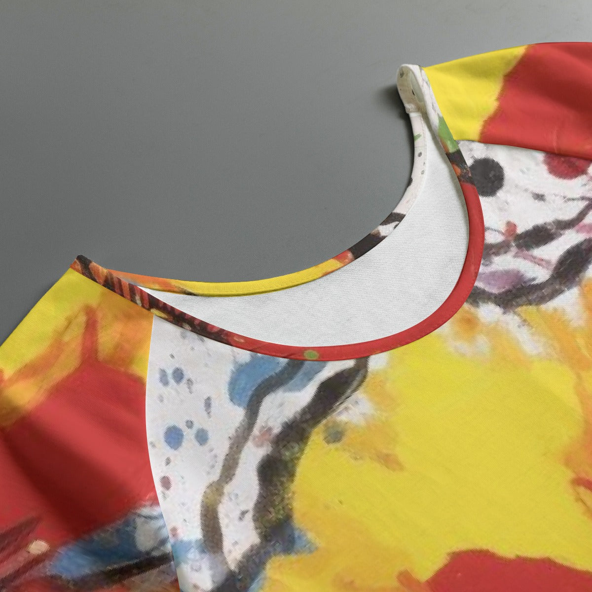 All-Over Print Women's Round Neck T-shirt With Raglan Sleeve