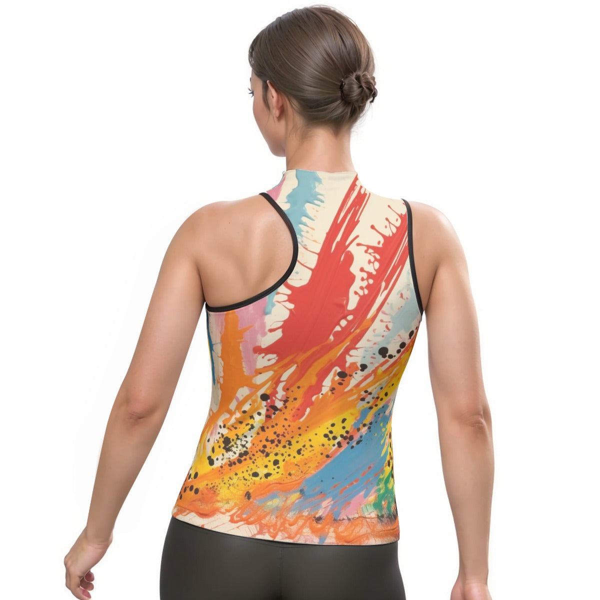 All-Over Print Women's Halter Sleeveless Asymmetrical Tank Top
