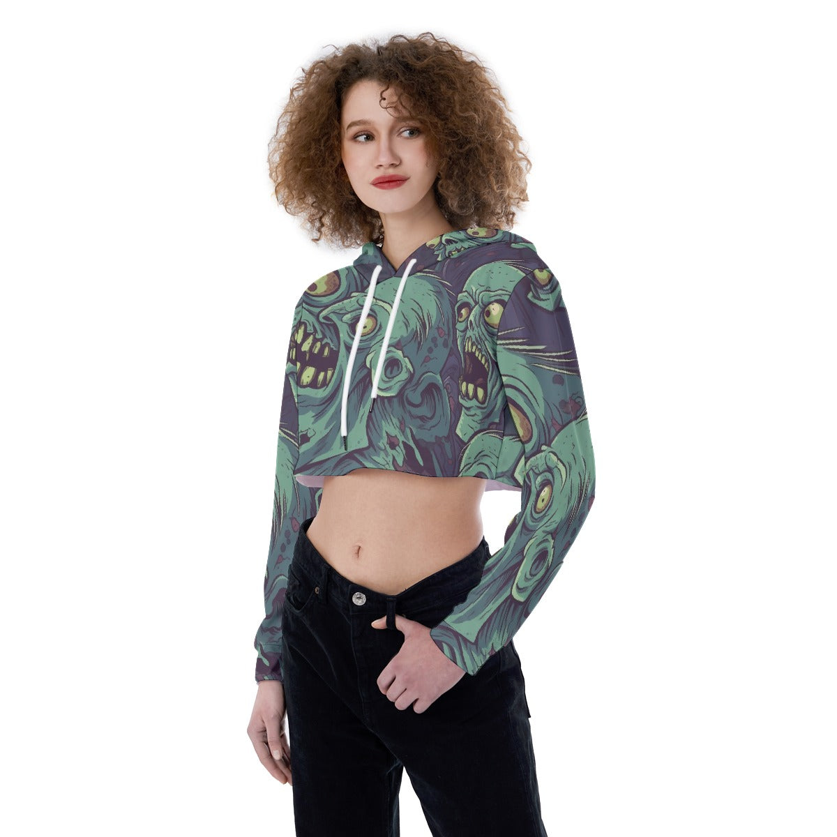 All-Over Print Women's Crop Top Hoodie