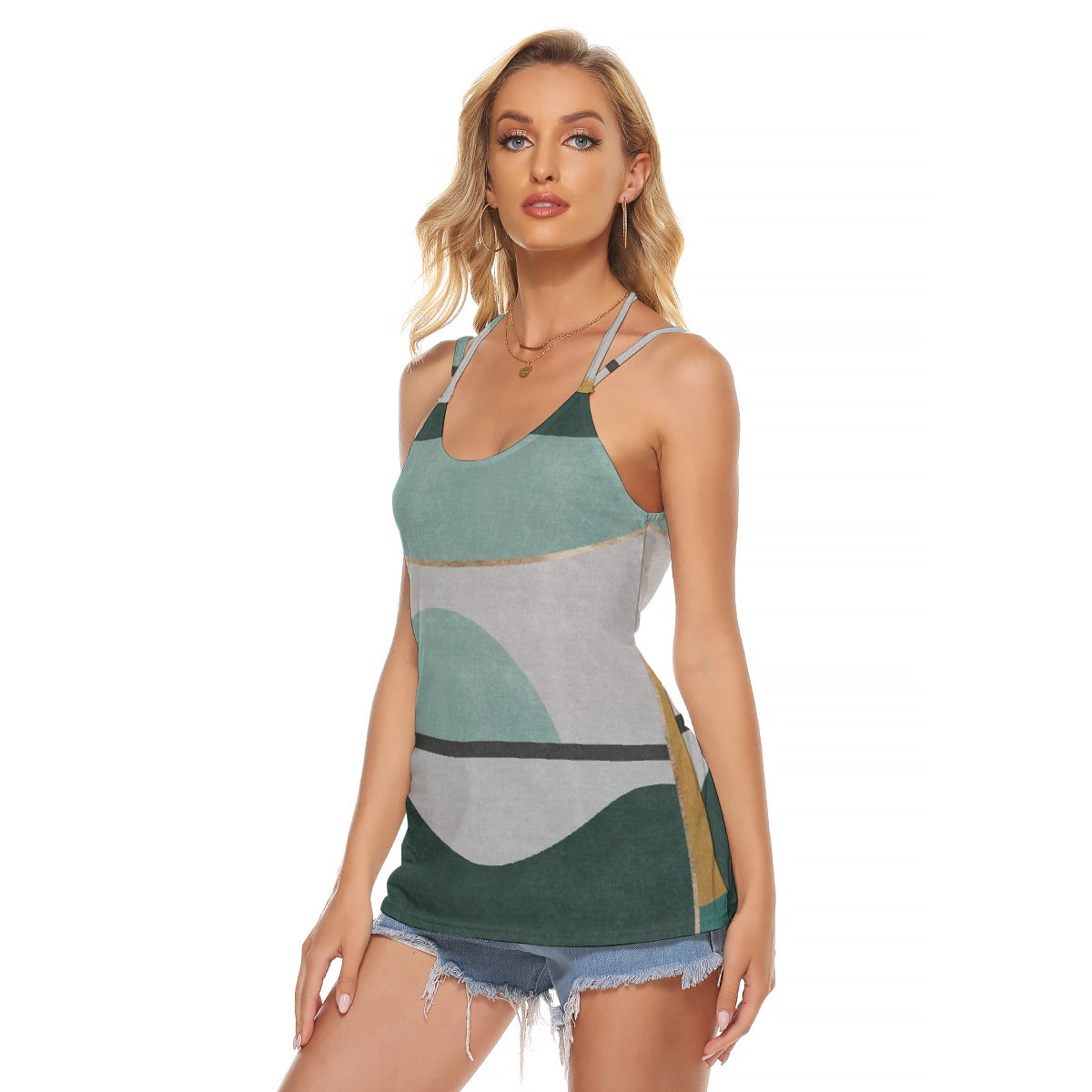 All-Over Print Women's Halter Top With Backless