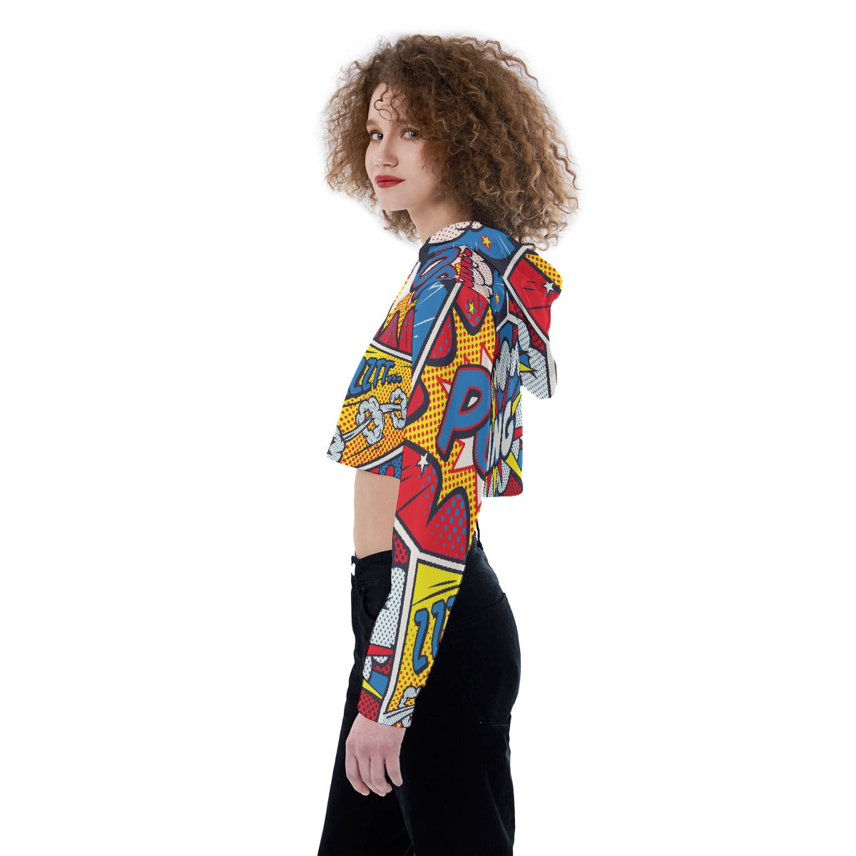 All-Over Print Women's Crop Top Hoodie
