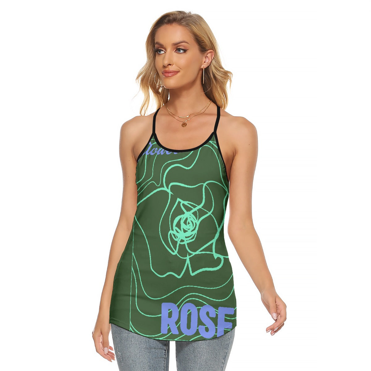 All-Over Print Women's Criss-Cross Open Back Tank Top