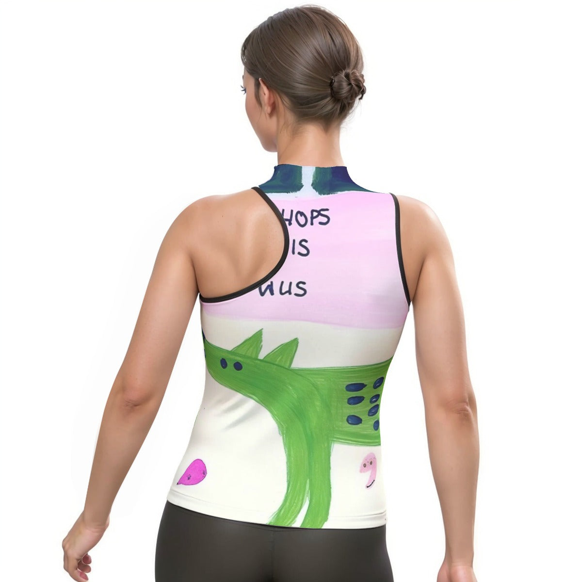 All-Over Print Women's Halter Sleeveless Asymmetrical Tank Top