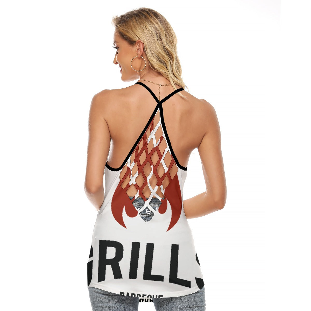 All-Over Print Women's Criss-Cross Open Back Tank Top