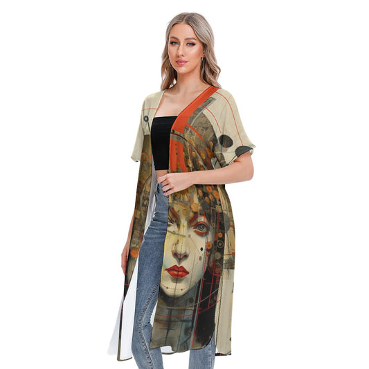 All-Over Print Women's Short Sleeve Cardigan