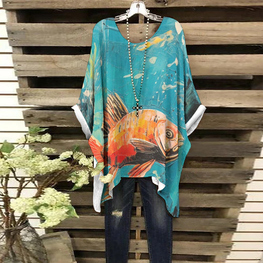 All-Over Print Women's Bat Sleeve Shirt