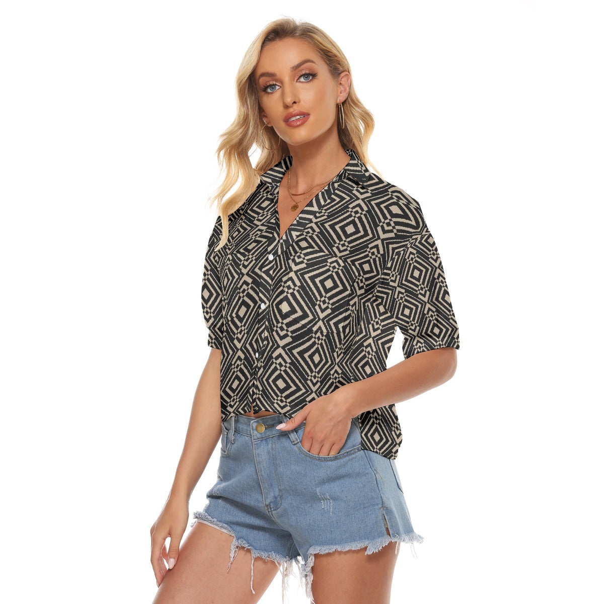 All-Over Print Women's V-neck Shirts