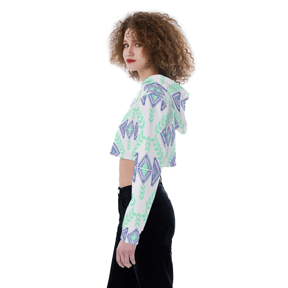 All-Over Print Women's Crop Top Hoodie