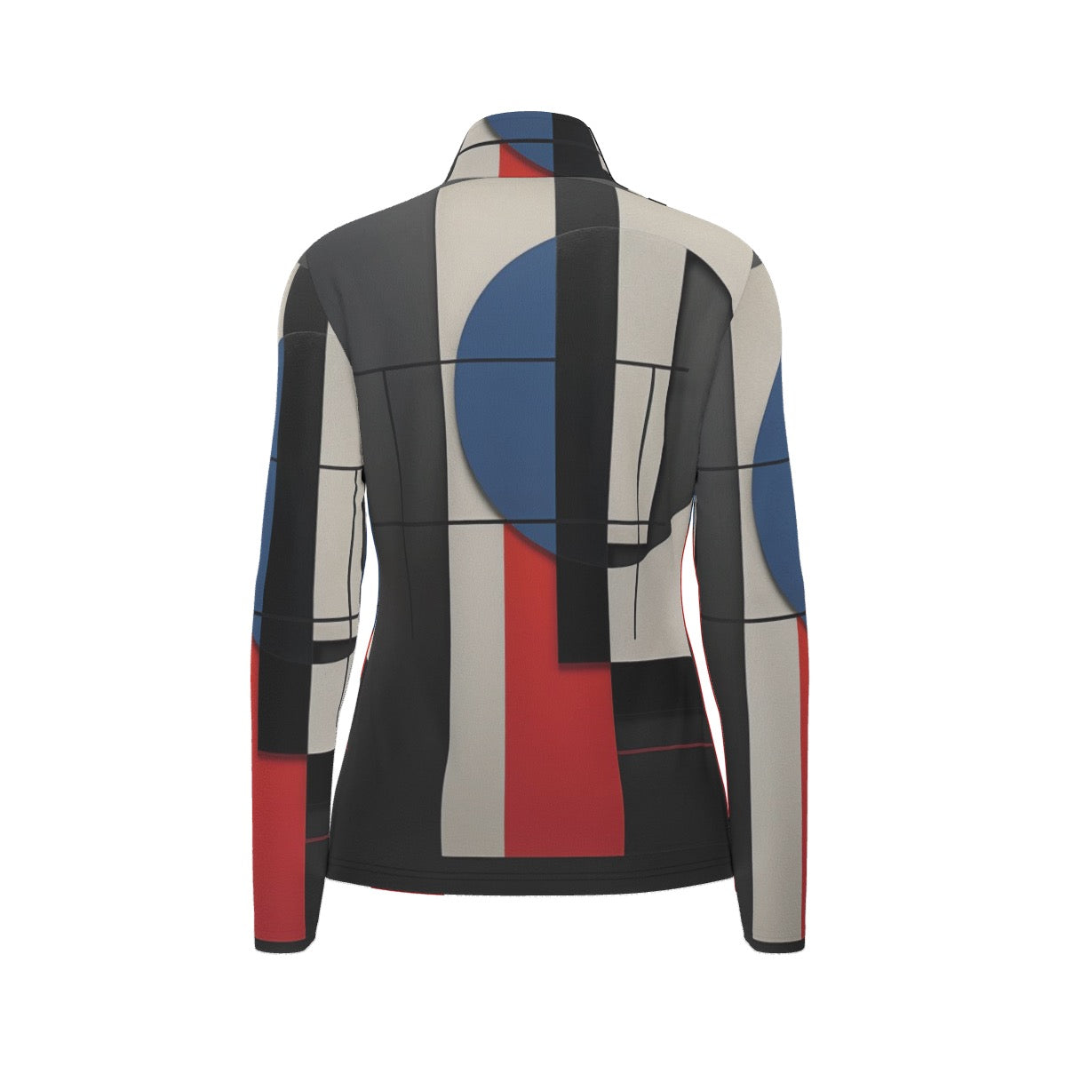 All-Over Print Women's Sports Collar Jersey With Long Sleeve