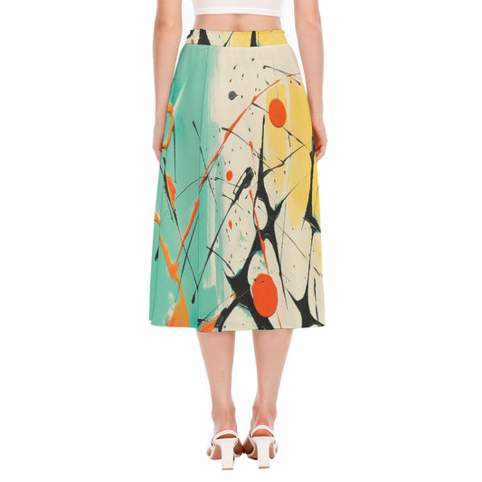 All-Over Print Women's Long Section Chiffon Skirt