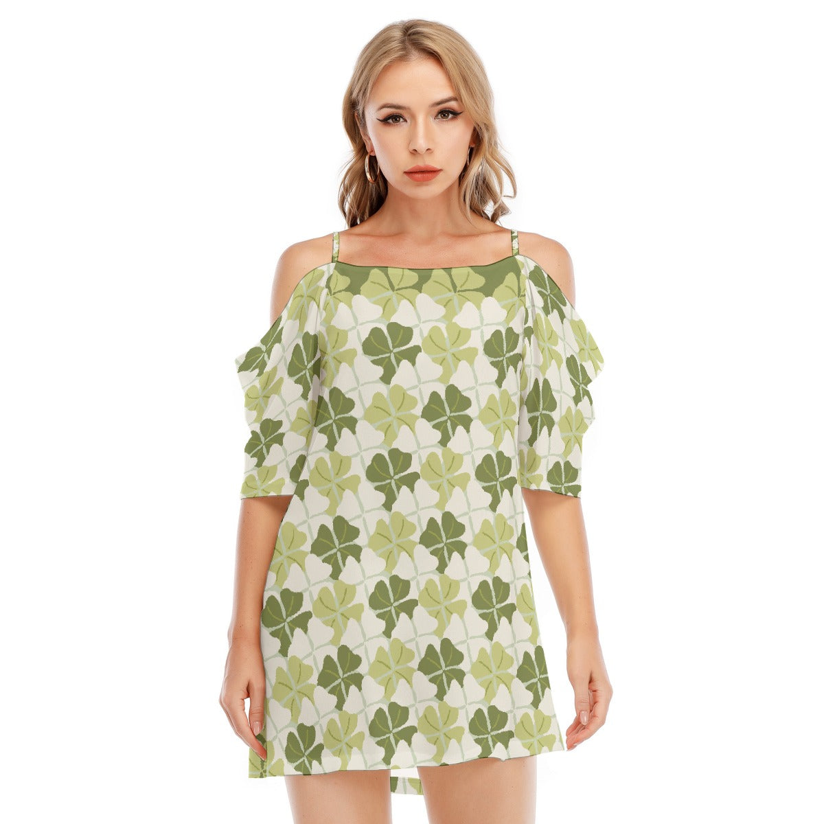 All-Over Print Women's Off-shoulder Cami Dress