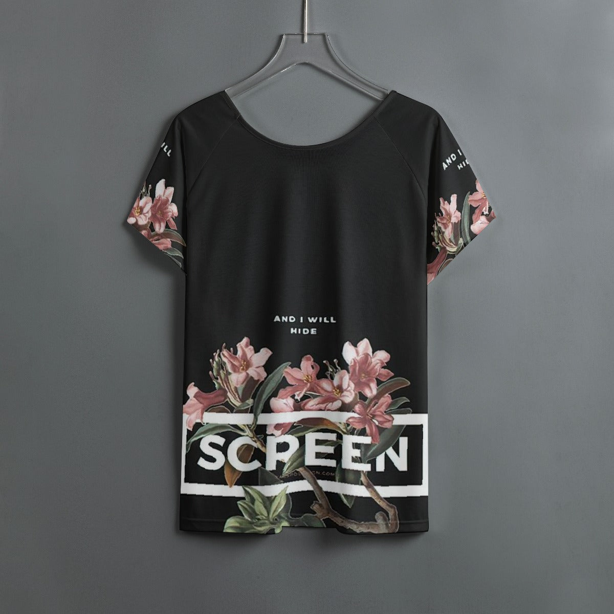 All-Over Print Women's Round Neck T-shirt With Raglan Sleeve