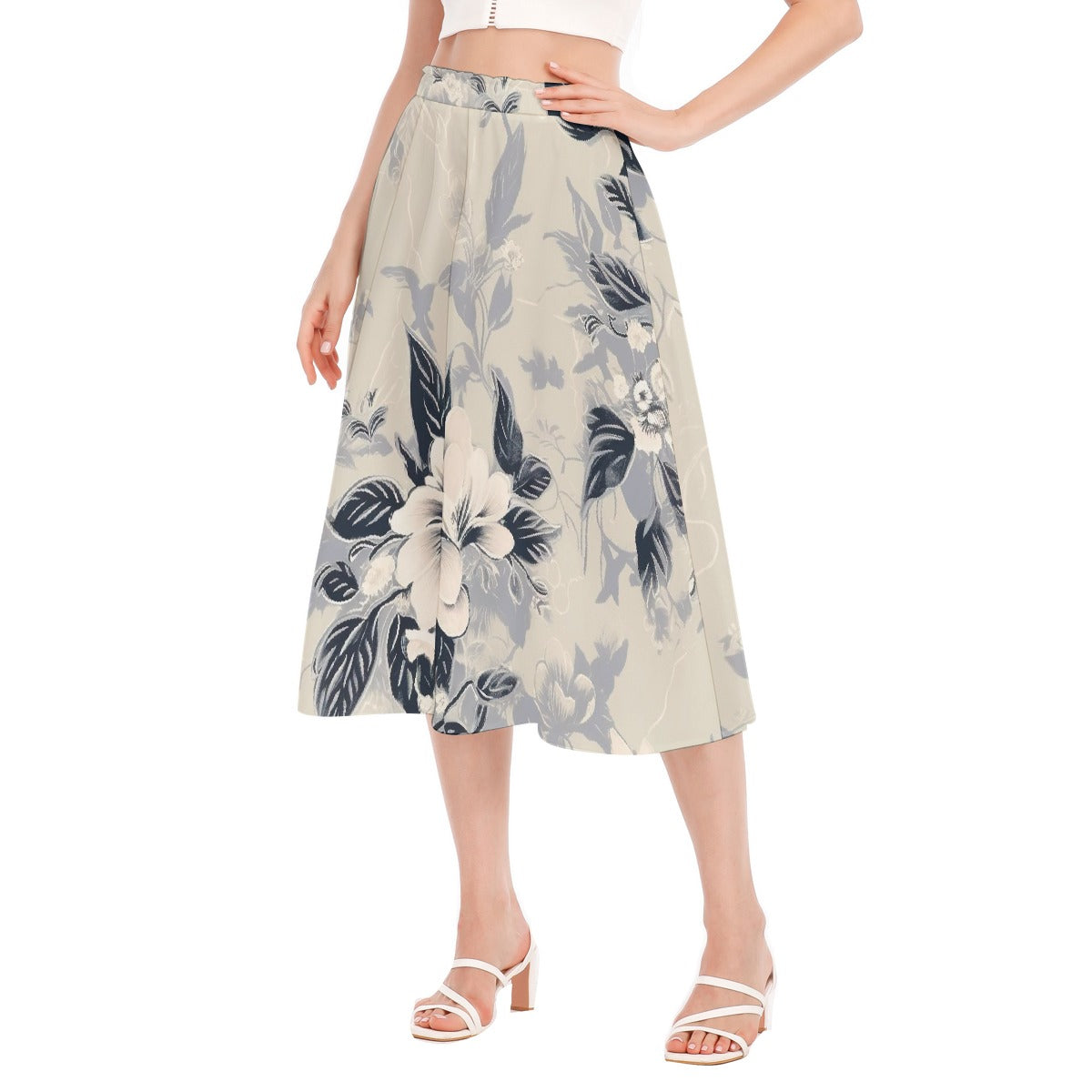 All-Over Print Women's Long Section Chiffon Skirt