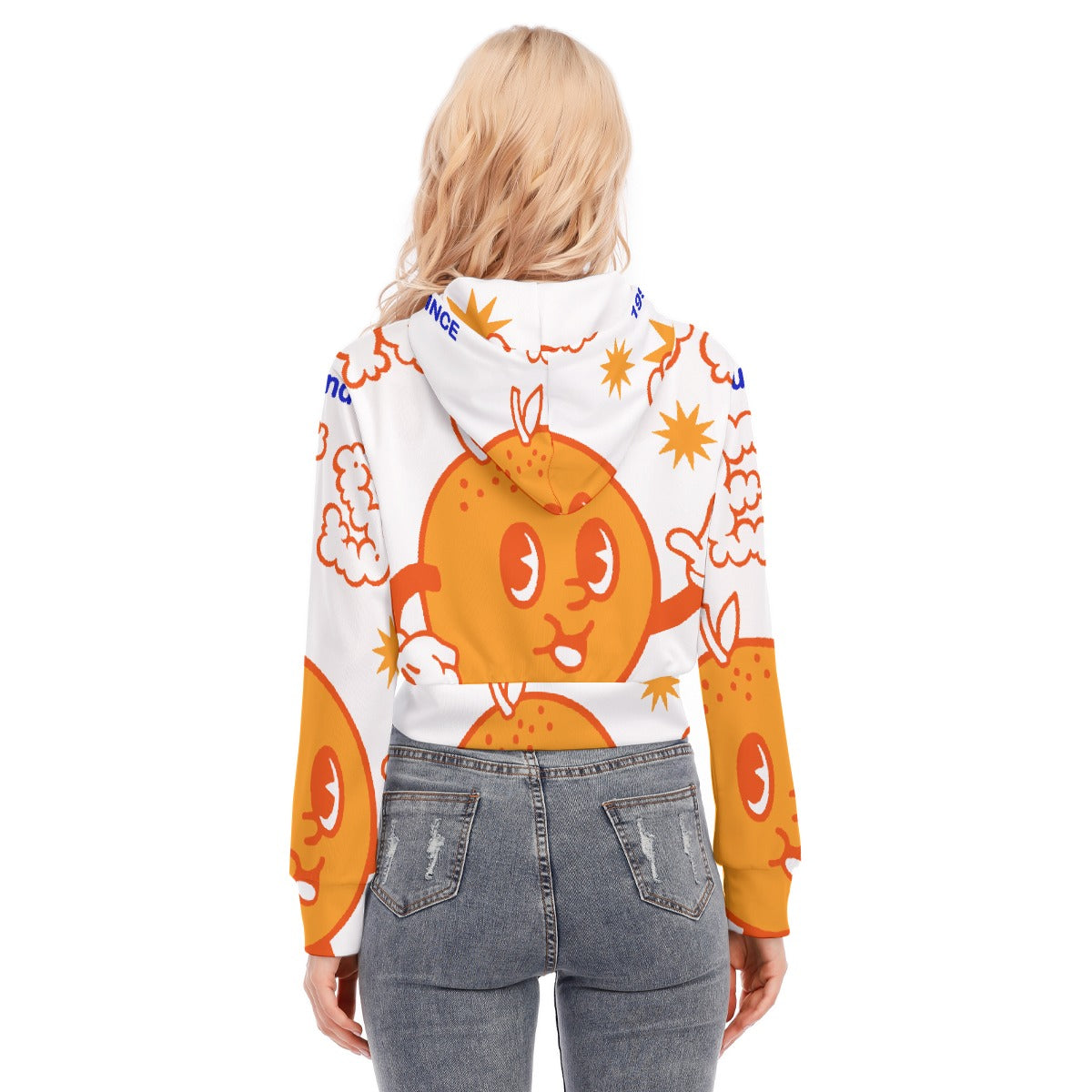 All-Over Print Women's Crop Top Hoodie With Zipper Closure