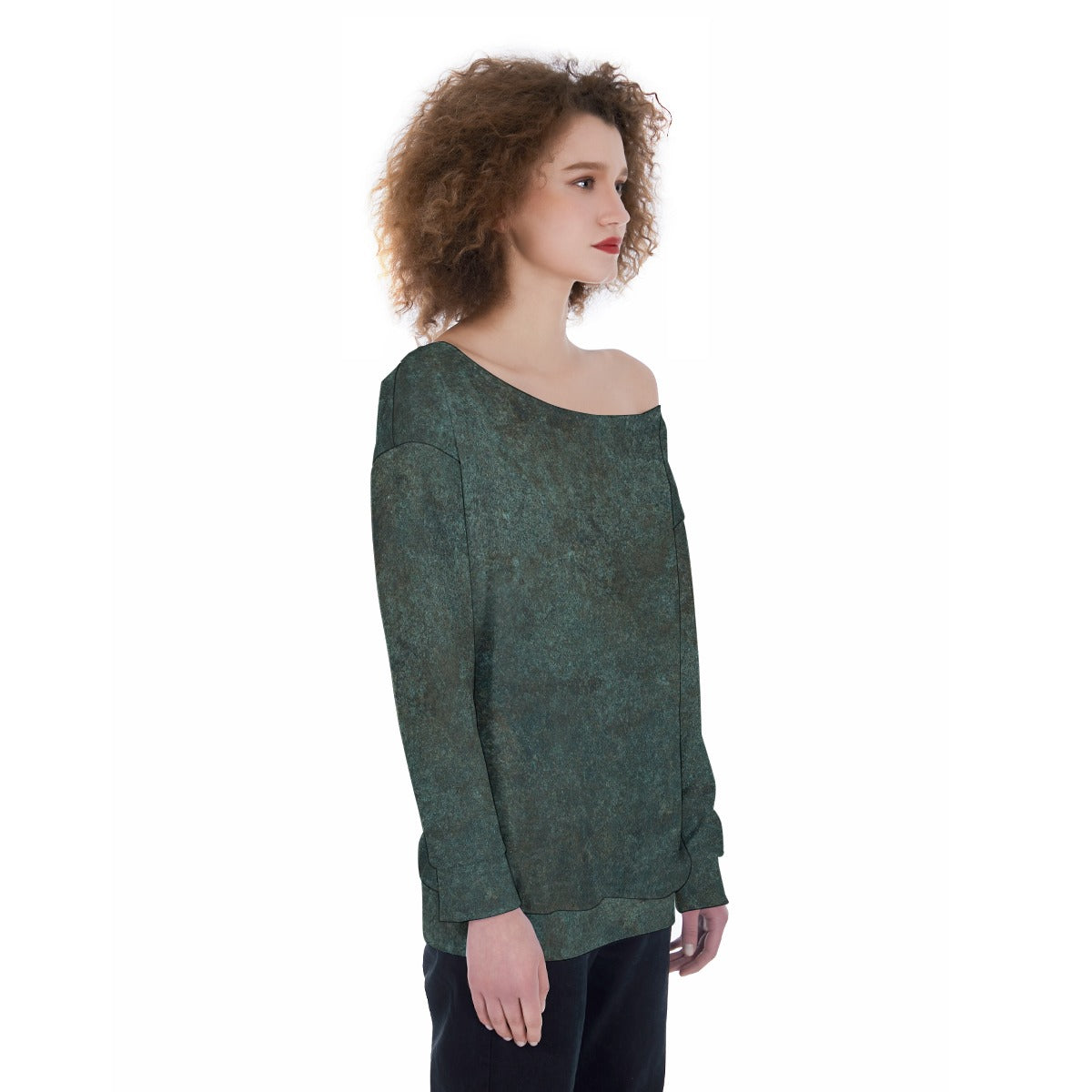 All-Over Print Oversized Women's Off-Shoulder Sweatshirt