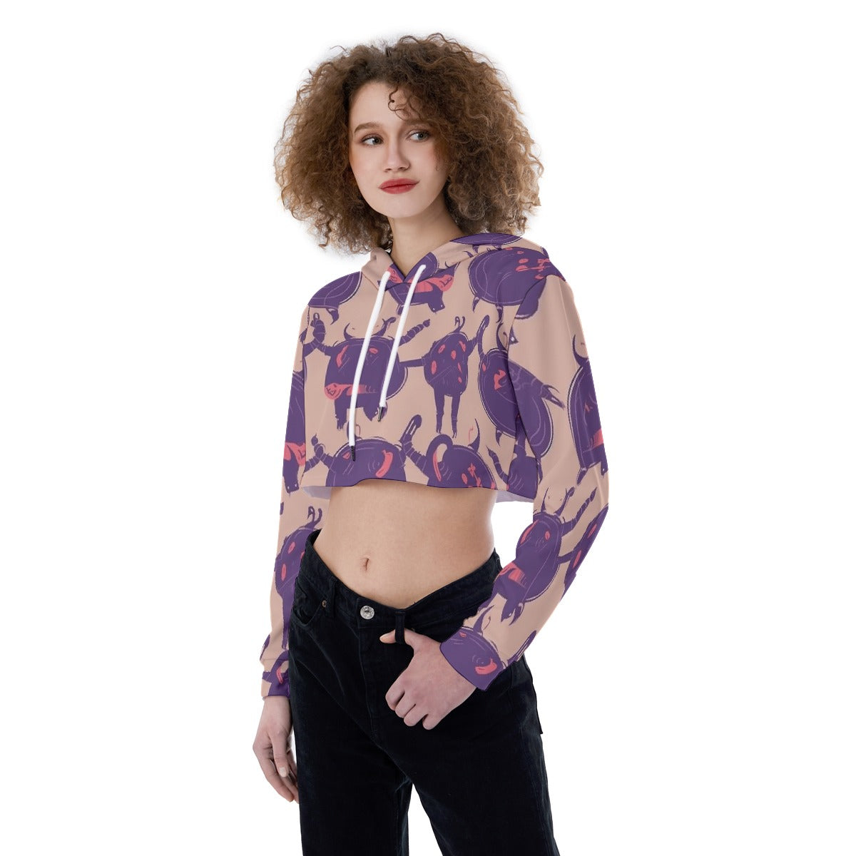 All-Over Print Women's Crop Top Hoodie