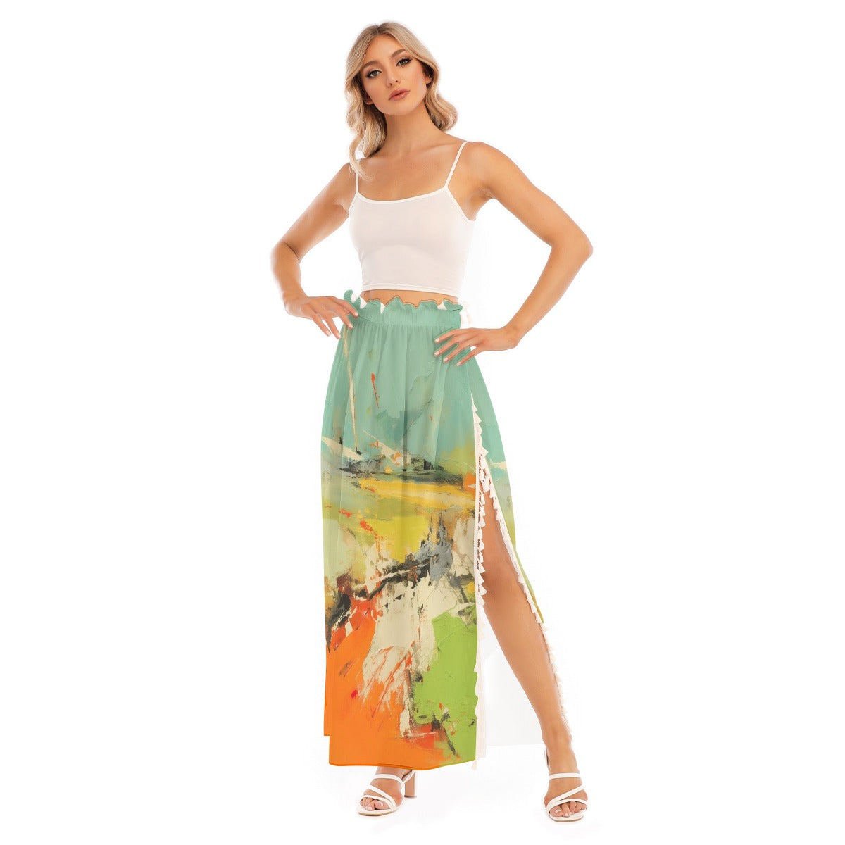 All-Over Print Women's Side Split Skirt